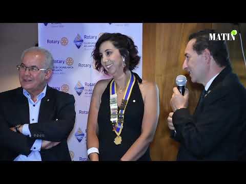 Video : Rotary club Casablanca Atlantic : passation de collier entre Mme Ouadghiri Bencherif et M. Kammas
