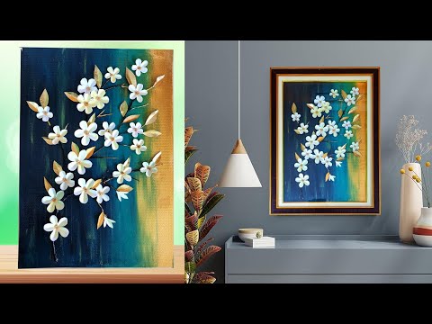 Wall Hanging Ideas | Paper Flower Wall Hanging |  Acrylic Painting