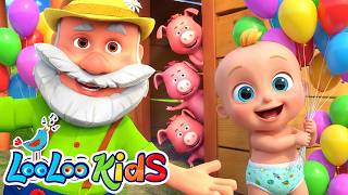 Old MacDonald had a Farm + Johny Johny Yes Papa - Learn Colors with Balls and Balloons - Kids Songs