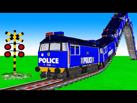 【踏切アニメ】あぶない電車トーマス Train Police 2025 Climbing Pynamid 🚍 Fumikiri 3D | Railroad Crossing Animation #1