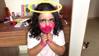 amira puts on makeup