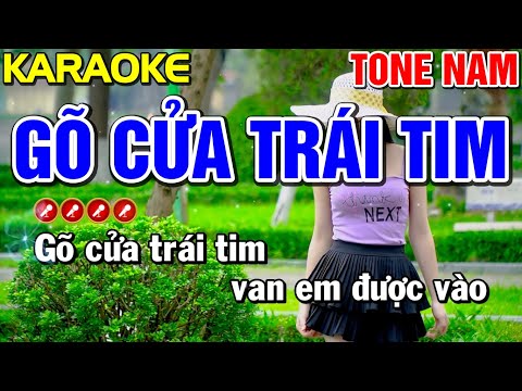 GÕ CỬA TRÁI TIM Karaoke Nhạc Sống Tone Nam  ( DỄ HÁT )  Bến Tình Karaoke