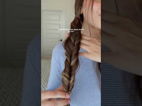 Still not perfect everytime but I love this hack 🫶 #hair #hairstyle #hairhack #fishtail #braid