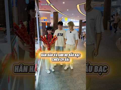 Hân Hân và anh họ Đầu Bạc chiều em gái #shorts