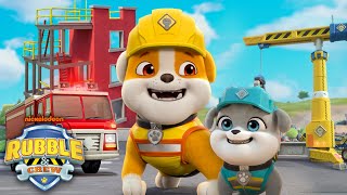 Rubble Builds a Fire Fighter Training Center! w/ Mix, Charger & Wheeler | Rubble & Crew