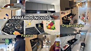 ARMÁRIOS novos na COZINHA, faxina pesada, organização e mais✨
