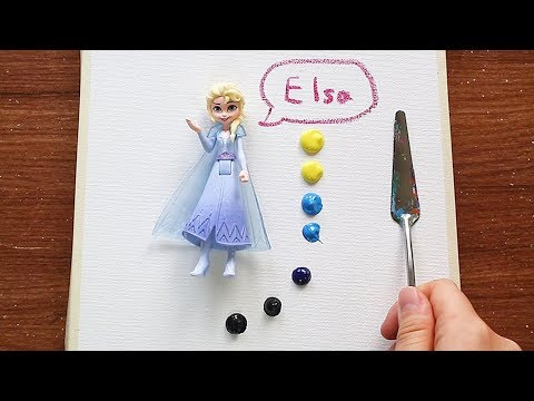 Interesting Frozen Elsa Landscape Acrylic Painting on Canvas Step by Step #253 - Serena Art