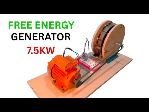How To Make 7 5 KW Free Energy Generator Using Homemade Generator And 220 Volt  AC Motor