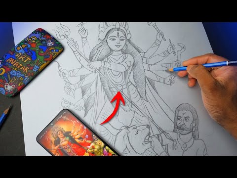 Maa Durga full Body Drawing✏️ Easy Tutorial step by step