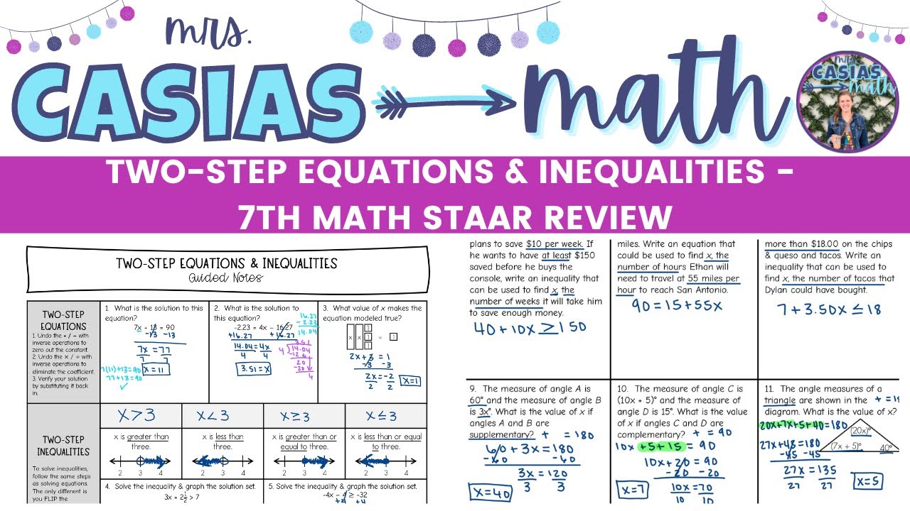 Solving Two-Step Equations and Inequalities