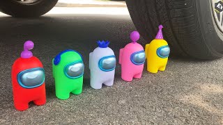 Experiment Car vs among us, Coca Cola, Fanta, Pepsi | Crushing crunchy & soft things by car !