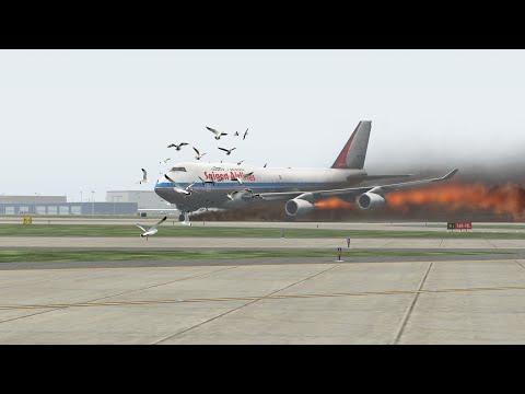 Boeing 747 Pilot Saves All Passengers After Bird Strike Right After Approach | X-PLANE 11