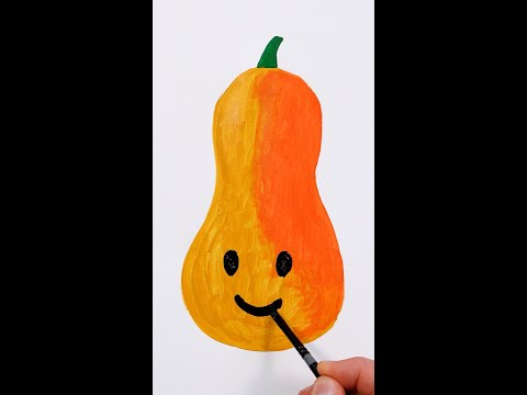 Cute Butternut Squash Painting | Art for Kids #shorts #painting #art