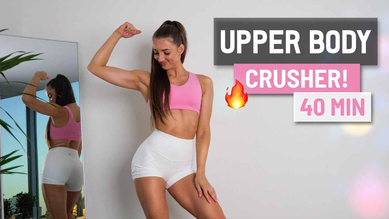 40 Min Upper Body CRUSHER! With Weights, Warm-up & 5 BURNOUTS - - getfitbyivana