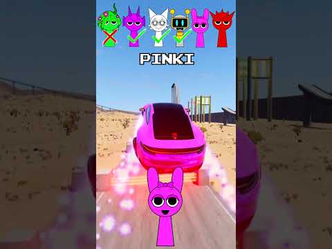 Incredibox Sprunki Car Jump Challenge For Vineria, Durple, Fanbot and Friends π€£β#short #beamngdrive