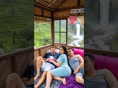 heavy rain in the village hut 🌧️natural rain sounds for sleeping #rain #asmrrain #villagelife