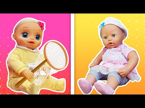 Spielzeug Video für Kinder. Baby Puppen. Baby Born Annabelle und Alive streiten sich im Sandkasten