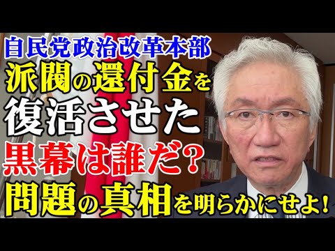 自民党政治改革本部　派閥の還付金を復活させた黒幕は誰だ？　問題の真相を明らかにせよ！（西田昌司ビデオレター　令和6年11月22日）