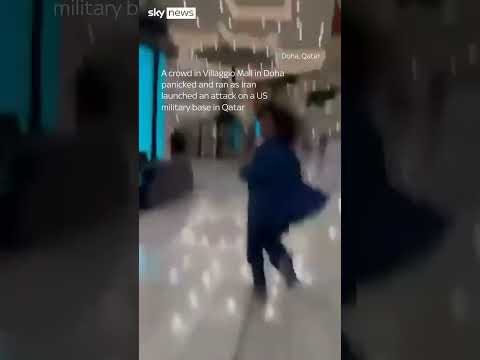 Crowd panics and runs as Iran attacks military base