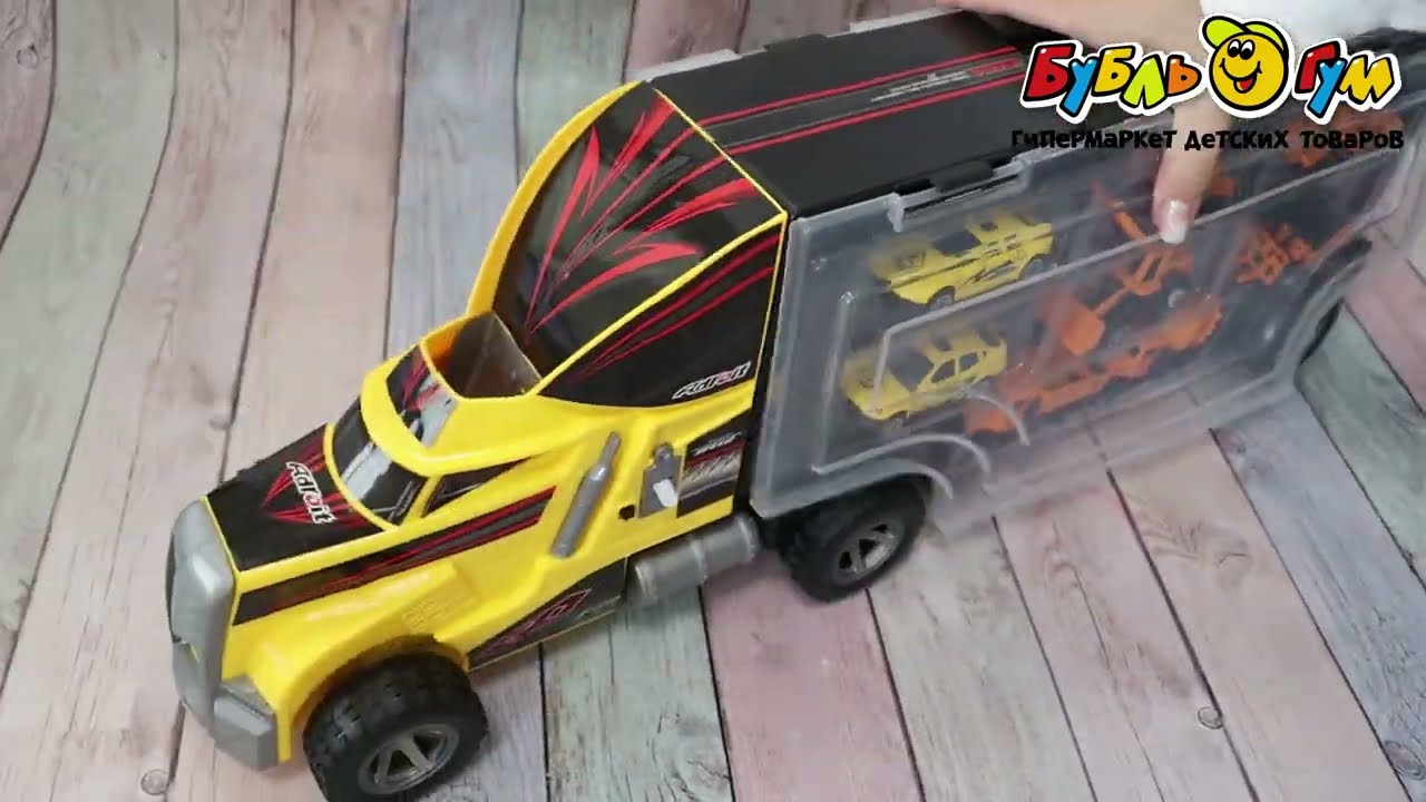 Набор Lanson Toys грузовик-кейс с машинками металлический 12эл с 3лет в ассортименте - видео