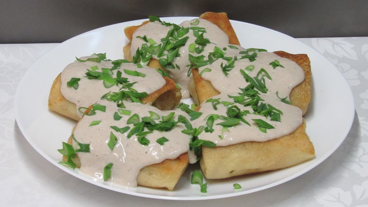 Новинка блины с картошкой под волшебным соусом. Просто объедение
