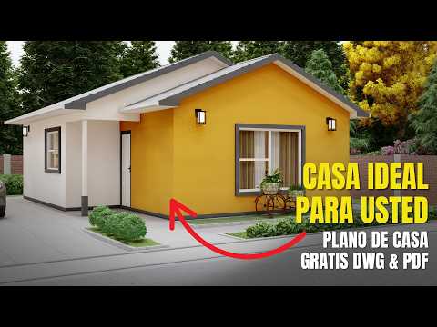 Plano de Casa Económica de 3 Dormitorios para Construir ¡DWG / PDF GRATIS!