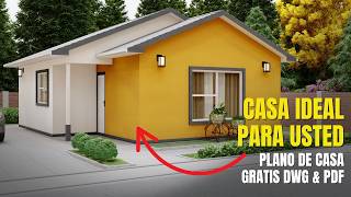 Plano de Casa Económica de 3 Dormitorios para Construir ¡DWG / PDF GRATIS!