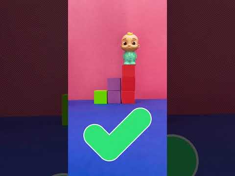 JJ Rainbow Tower Challenge! #cocomelon #shorts #learningvideos