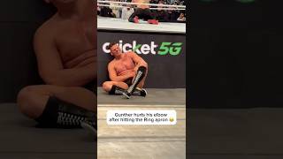 Gunther hurts his elbow after hitting the Ring Apron 😂💀