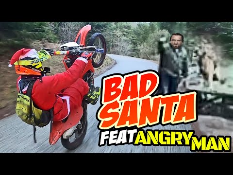 Santa on Dirt Bike Vs Angry People | Off Road Moto Vlog