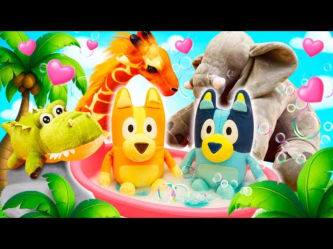 Partiamo per l'Africa con Bluey e Bingo, conosciamo i nomi degli animali e facciamo il bagno!