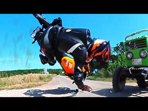 BIKER LAUNCHED INTO THE AIR - Crazy & Hectic Motorcycle Moments 2024