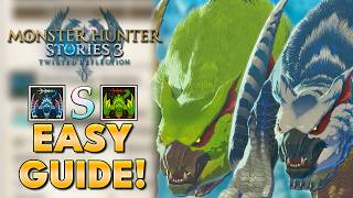 How to get S RANK GREEN & SILVERWIND NARGACUGA EASY in Monster Hunter Stories 3!