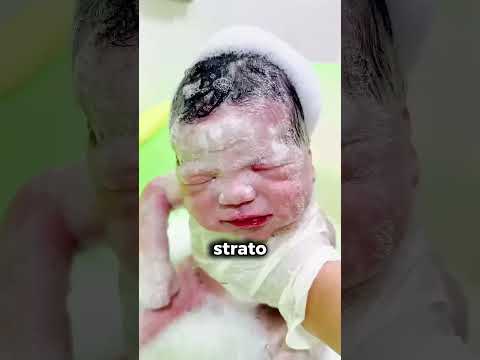 Il primo bagnetto della sua vita