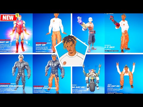 FREE Juice WRLD Skin Fortnite doing Glitched Emotes and Funny Dances シ