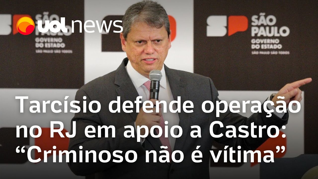 Tarcísio defende operação no Rio de Janeiro em apoio a Castro Criminoso não é vítima  TV Online Tarcísio defende operação no Rio de Janeiro em apoio a Castro Criminoso não é vítima