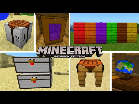 NUEVOS BLOQUES, MADERA DE COLORES DECORACIONES Y MAS EN MINECRAFT PE 1.21 BEDROCK - FURNITURE MCPE