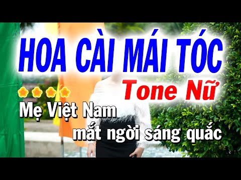 Hoa Cài Mái Tóc Karaoke Tone Nữ Rê# Thứ ( Chữ To Dễ hát ) Nhạc Sống Tuyết Nhi