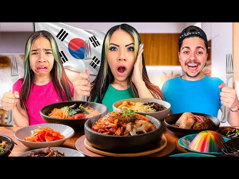 PROVANDO COMIDAS COREANAS PELA PRIMEIRA VEZ *Amamos ou Odiamos?