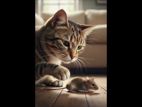 The Cat's Shocking Trap… Will the Mouse Survive? #cutepets #funnyanimals #kitten