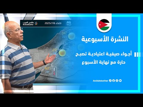 الأردن | أجواء صيفية اعتيادية تصبح حارة مع نهاية الأسبوع