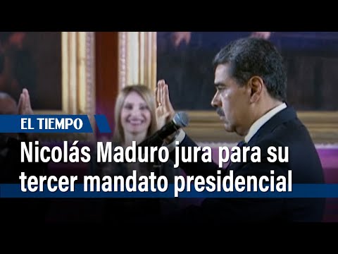 Momento exacto en que Nicolás Maduro juró como presidente de Venezuela y afianzó su dictadura