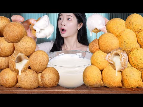 ASMR MUKBANG | 권.력 ☆ 치즈볼 한가득 쌓아놓고 먹기 ☆ 뿌링치즈볼 & 달콤바삭치즈볼! 뿌링뿌링소스 듬뿍 먹방! Cheese Ball Tower Time 🧀✨,