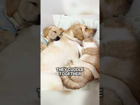 Abandoned kitten grows up thinking dog is its mom ❤️