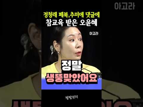 정청래 <strong>페북</strong>, 추미애 댓글에 참교육받은 오윤혜