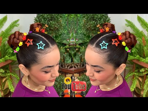 PEINADOS sencillos faciles, casuales , con  trenzas básicas 🎀