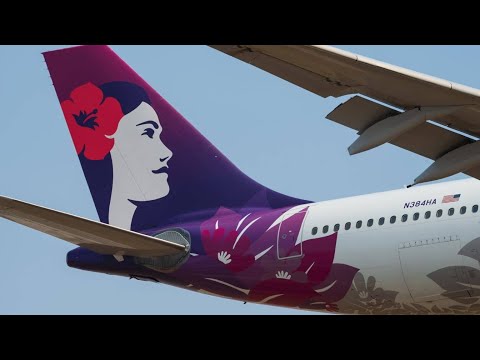 YouTube video thumbnail: Hawaiian Airlines Lands Final Flight Under HA Callsign After 95 Years