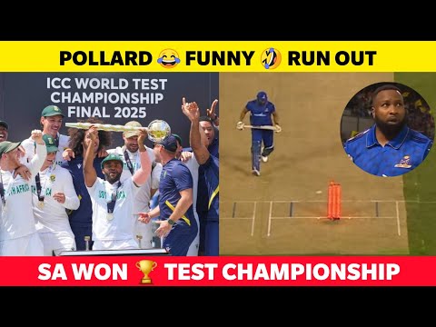 Pollard 😂 Funny Run Out 😱 SA won WTC Final 🏆 Aus loss in Test championship