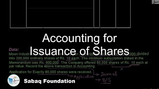 Accounting for Issuance of Shares