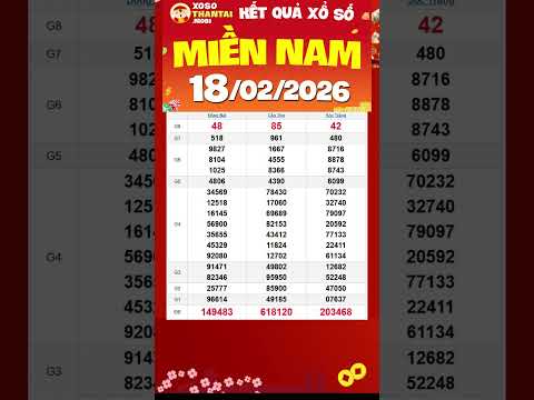 Xổ số Miền Nam hôm nay ngày 18 tháng 2 | XSMN #xsmn #sxmn #xosomiennam